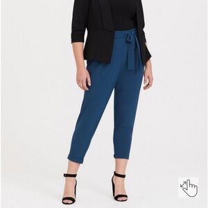 Torrid Blue Tie Front Cigarette Pant